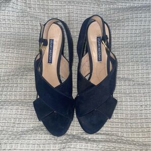 Stuart Weitzman Blue Suede Platform Sandals